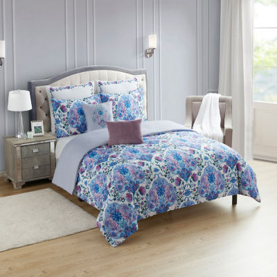 Sweet Home Collection Juliette Floral 7-pc. Midweight Down Alternative  Comforter Set