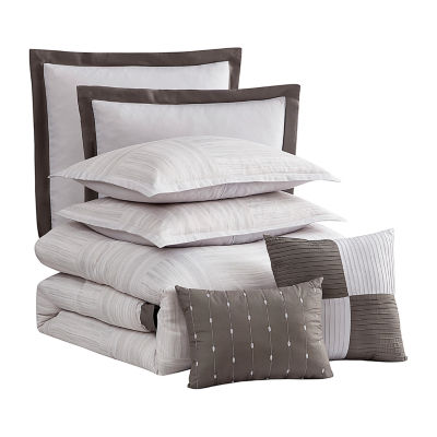 Sweet Home Collection Walter Stripe Square 7-pc. Midweight Down Alternative Comforter Set