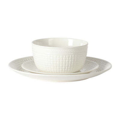 Martha Stewart Basketweave 12-pc. Ceramic Dinnerware Set