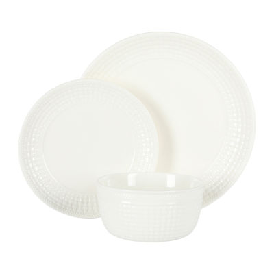 Martha Stewart Basketweave 12-pc. Ceramic Dinnerware Set