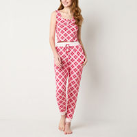 Arizona Womens Juniors Sleeveless 2-pc. Pant Pajama Set, Medium, Pink