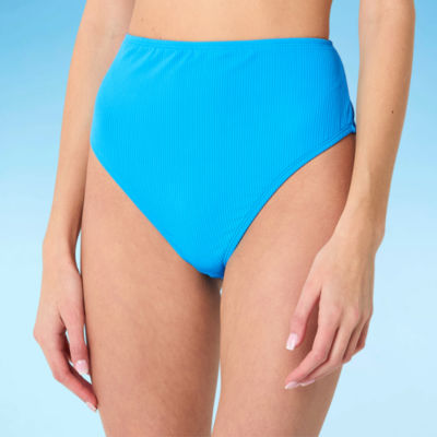 Decree Womens Lined Textured High Waist Bikini Swimsuit Bottom Juniors