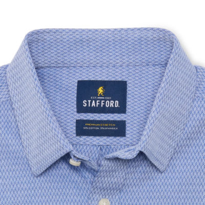 Stafford Premium Stretch Mens Regular Fit Fabric Long Sleeve Dress Shirt