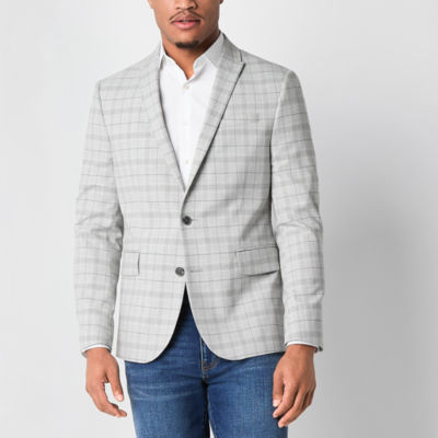 J. Ferrar Mens Plaid Slim Fit Sport Coat