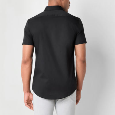 J. Ferrar Slim Mens Fit Short Sleeve Button-Down Shirt