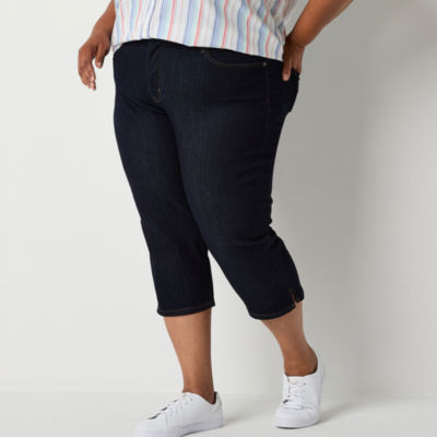 NEW! ST. JOHN'S BAY Mid-Rise Plus Size Capri Pants, 16W 20W 24W