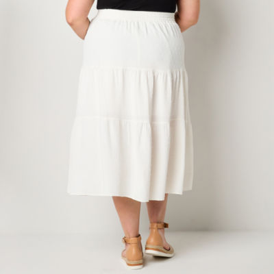 Frye and Co. Womens Mid Rise Maxi Skirt - Plus