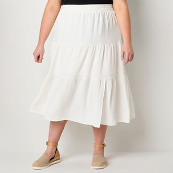 Frye and Co. Womens Mid Rise Maxi Skirt - Plus