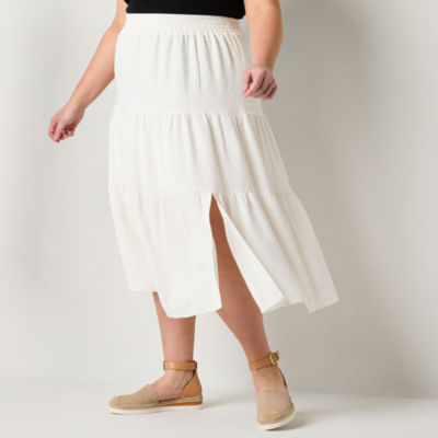 Frye and Co. Womens Mid Rise Maxi Skirt - Plus