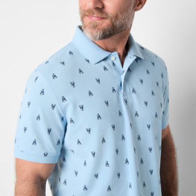 St. John's Bay Premium Print Mens Classic Fit Short Sleeve Polo Shirt