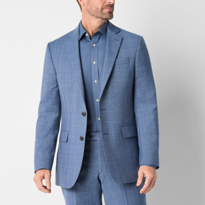 Stafford Mens Plaid Classic Fit Suit Jacket