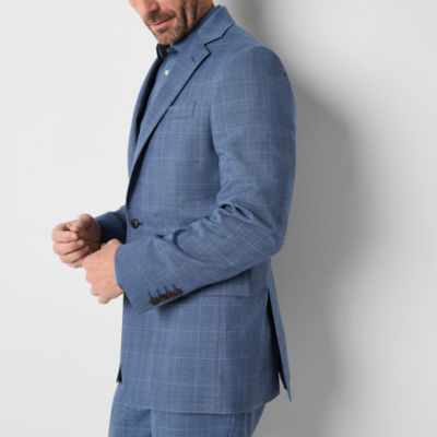 Stafford Mens Plaid Classic Fit Suit Jacket