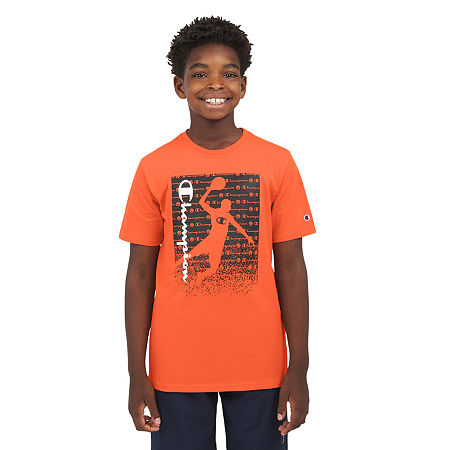 Champion Big Boys Crew Neck Short Sleeve Graphic T-Shirt, Small (8), Red