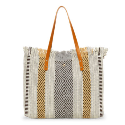 a.n.a Striped Woven Tote Bag