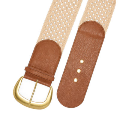 a.n.a Natural Woven Womens Belt