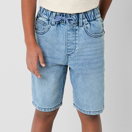 Thereabouts Little & Big Boys Stretch Fabric Adjustable Waist Pull-On Denim Short, Small (8), Blue