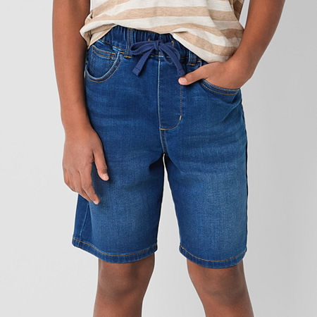 Thereabouts Little & Big Boys Stretch Fabric Adjustable Waist Pull-On Denim Short, X-large (18-20), Blue