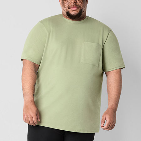 Stylus Big and Tall Mens Crew Neck Short Sleeve Pocket T-Shirt, 3x-large Tall, Green