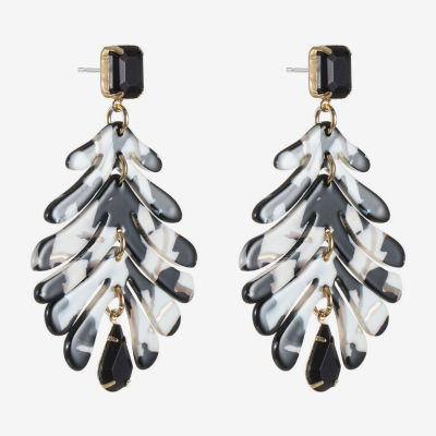 Bijoux Bar Womens Black Glass Hypoallergenic Drop Earrings