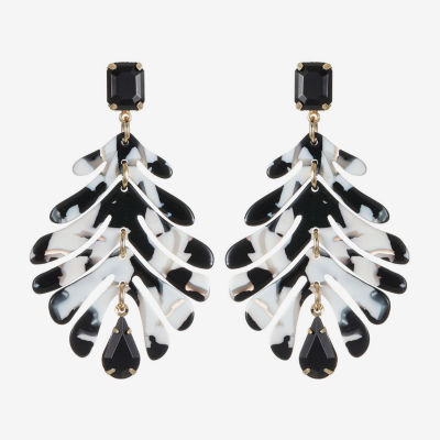 Bijoux Bar Womens Black Glass Hypoallergenic Drop Earrings