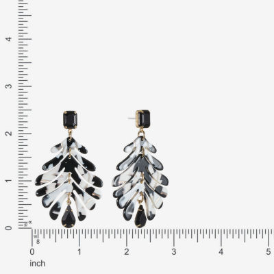 Bijoux Bar Womens Black Glass Hypoallergenic Drop Earrings