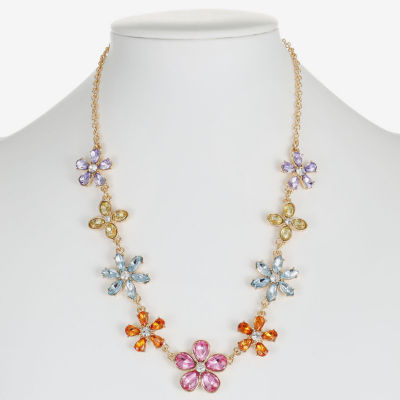 Monet Jewelry Womens Multi Color 17 Inch Collar Necklace