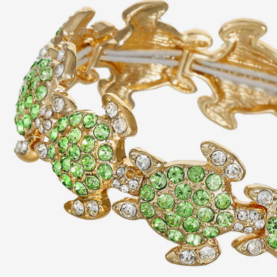 Monet Jewelry Womens Green Glass Stretch Bracelet