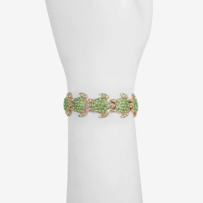 Monet Jewelry Womens Green Glass Stretch Bracelet