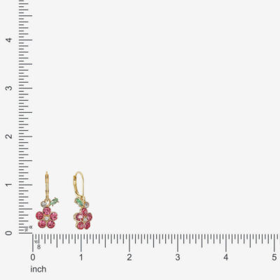 Monet Jewelry Womens Multi Color Glass Flower Drop Earrings