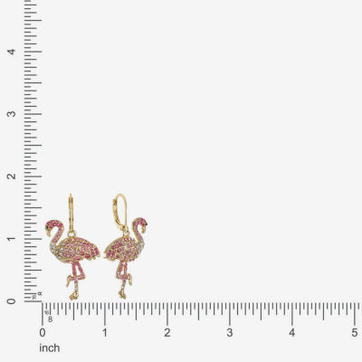 Monet Jewelry Womens Pink Glass Drop Earrings