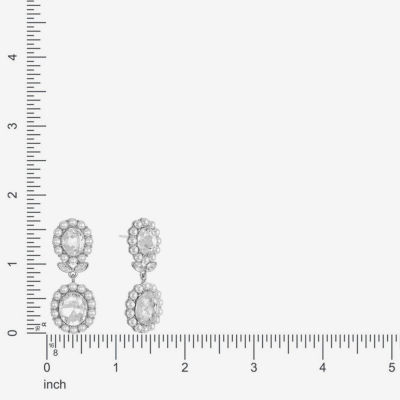 Monet Jewelry Womens Glass Simulated Pearl Oval Hypoallergenic Drop Earrings