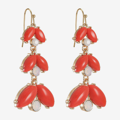 Liz Claiborne Womens Glass Drop Earrings