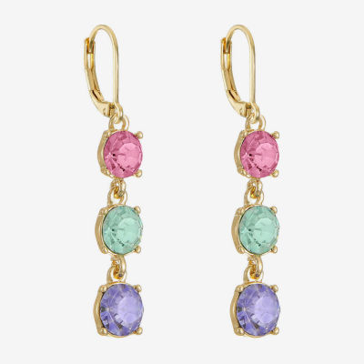 Monet Jewelry Womens Multi Color Glass Round Drop Earrings