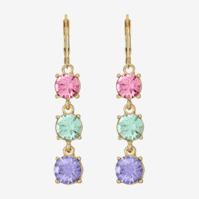 Monet Jewelry Womens Multi Color Glass Round Drop Earrings