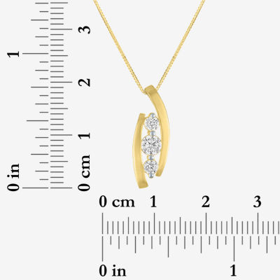 (G-H / Si2-I1) Womens 1/3 CT. T.W. Lab Grown White Diamond 10K Gold 18 Inch Pendant Necklace