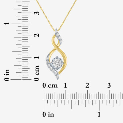 (G-H / Si2-I1) Womens 1/3 CT. T.W. Lab Grown White Diamond 10K Gold 18 Inch Pendant Necklace
