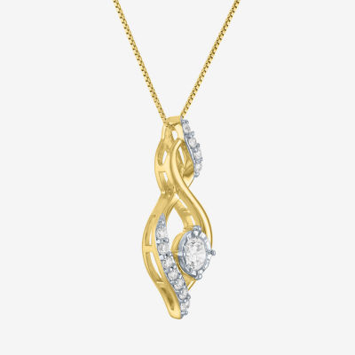 (G-H / Si2-I1) Womens 1/3 CT. T.W. Lab Grown White Diamond 10K Gold 18 Inch Pendant Necklace