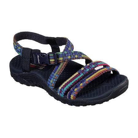  Womens > shoes > Strap Sandals-Skechers Womens Reggae Sew Me Strap Sandals