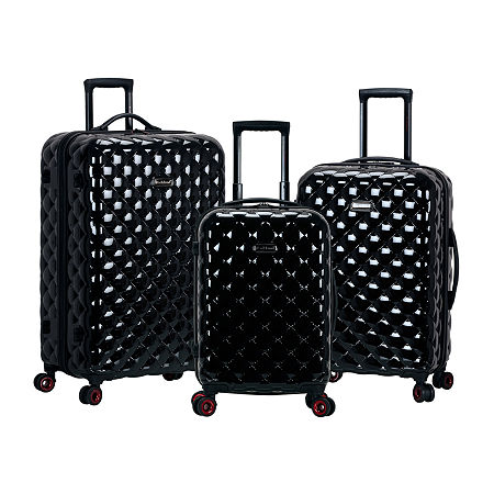 Rockland Polycarbonate Abs Upright 3-pc. Hardside Lightweight Luggage Set, One Size, Black