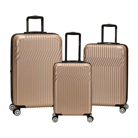 Rockland Pista Abs Non Expandable 3-pc. Hardside Lightweight Luggage Set, One Size, Beige