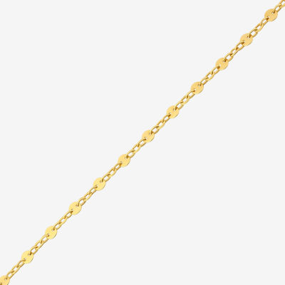 10K Gold 7.25 Inch Solid Link Chain Bracelet