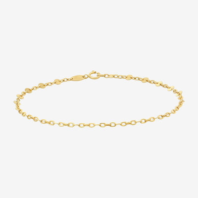 10K Gold 7.25 Inch Solid Link Chain Bracelet