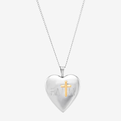 Womens 14K Gold 14K Gold Over Silver Heart Locket Necklace