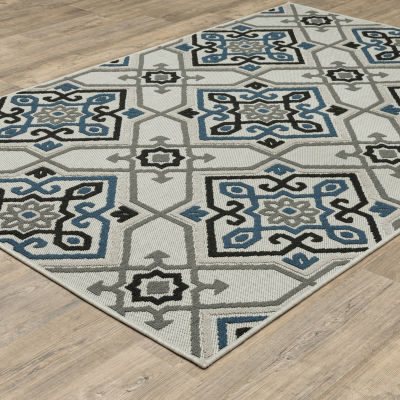 Covington Home Trieste Star Medallion Indoor Outdoor Rectangular Area Rug