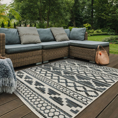 Covington Home Trieste Tribal Geometric Indoor Outdoor Rectangular Area Rug