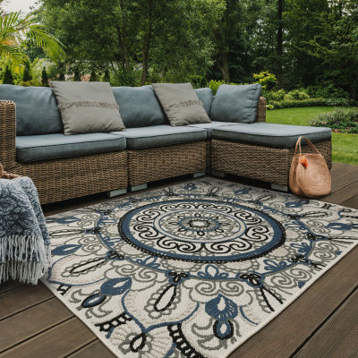 Covington Home Trieste Boho Medallion Indoor Outdoor Rectangular Area Rug