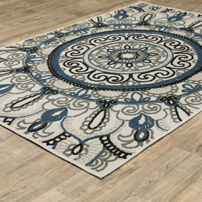 Covington Home Trieste Boho Medallion Indoor Outdoor Rectangular Area Rug