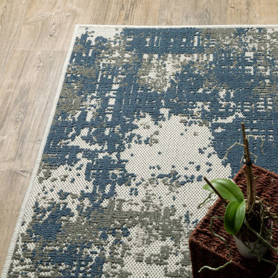 Covington Home Trieste Distressed Abstract Indoor Outdoor Rectangular Runner