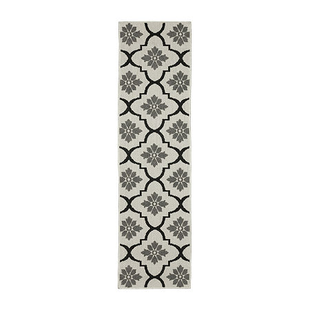 Covington Home Trieste Moroccan Lattice Geometric Indoor Outdoor Rectangular Runner, One Size, Gray