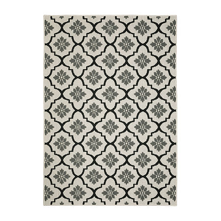 Covington Home Trieste Moroccan Lattice Geometric Indoor Outdoor Rectangular Area Rug, One Size, Gray